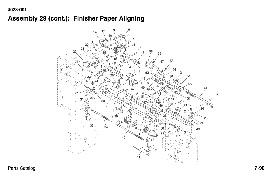 Lexmark W810 service manual Assembly 29 cont. Finisher Paper Aligning 