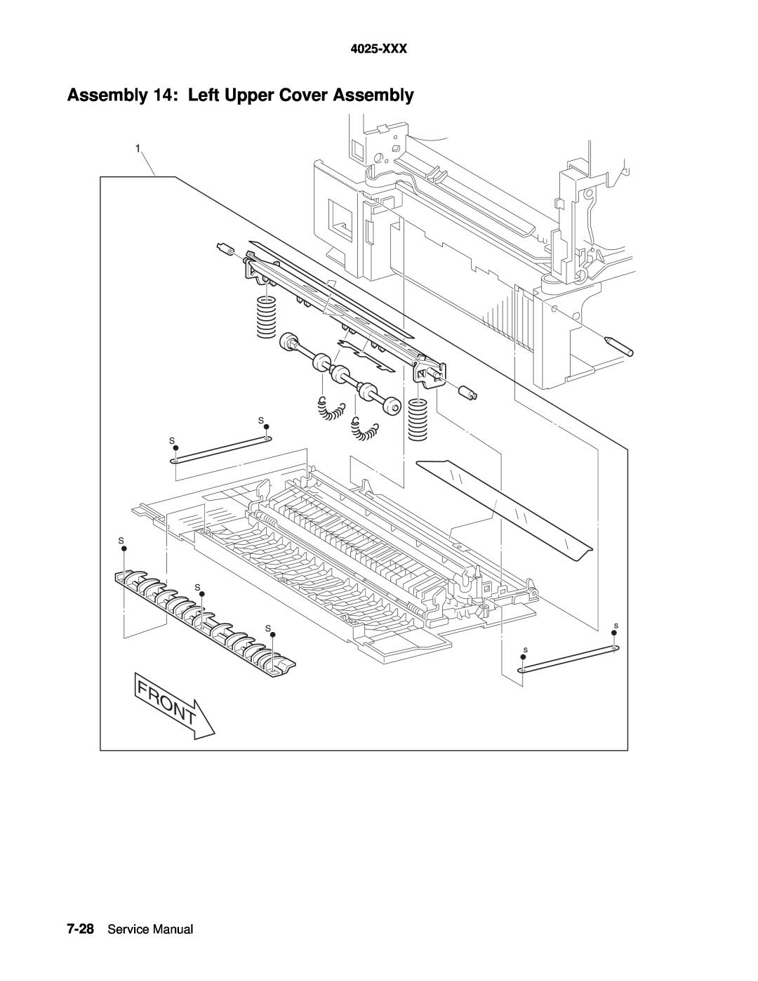 Lexmark W820 service manual Assembly 14 Left Upper Cover Assembly, 4025-XXX 