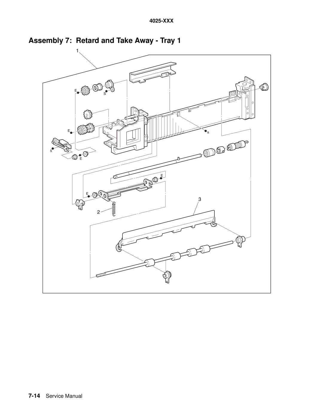 Lexmark W820 service manual Assembly 7 Retard and Take Away Tray 