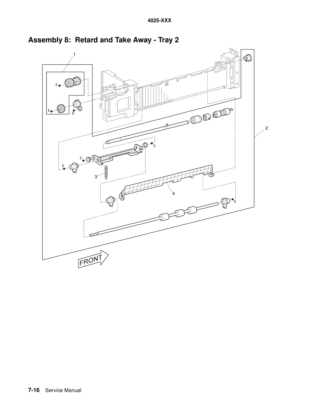 Lexmark W820 service manual Assembly 8 Retard and Take Away Tray 