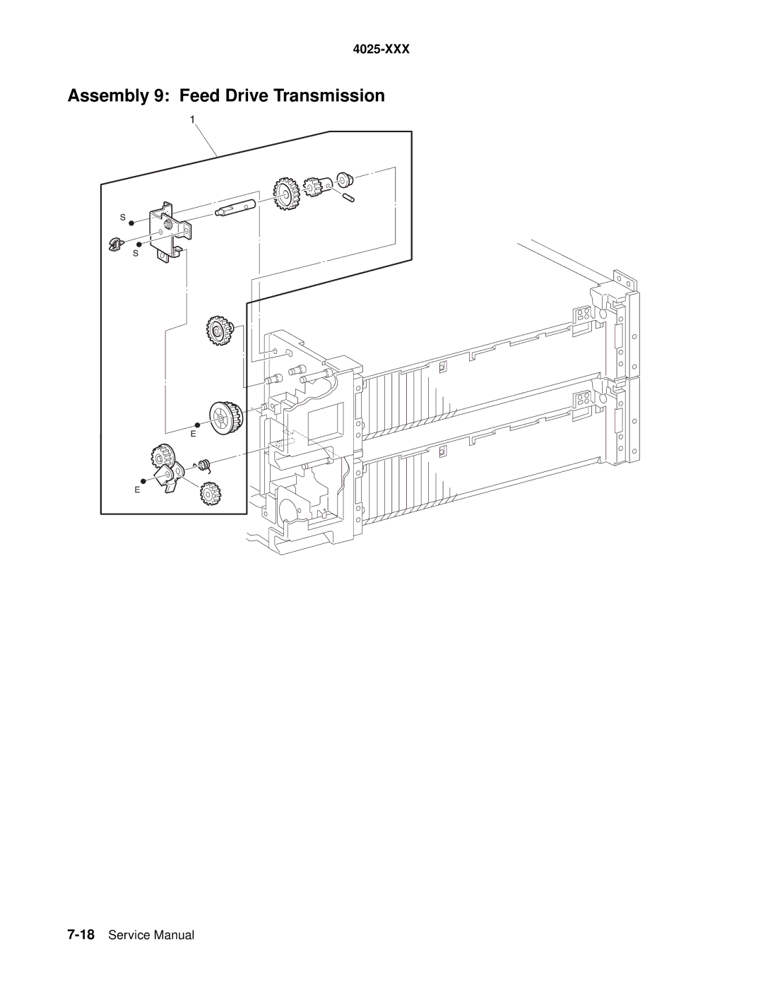 Lexmark W820 service manual Assembly 9 Feed Drive Transmission 