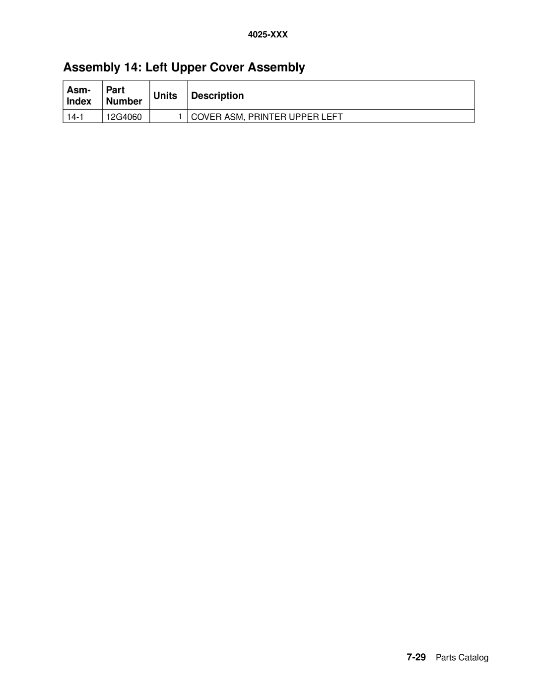 Lexmark W820 service manual Cover ASM, Printer Upper Left 