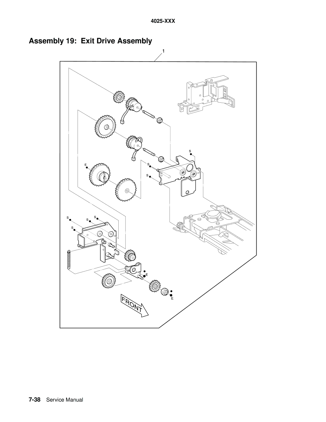 Lexmark W820 service manual Assembly 19 Exit Drive Assembly 