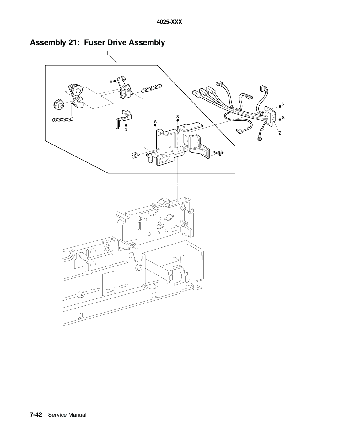 Lexmark W820 service manual Assembly 21 Fuser Drive Assembly 