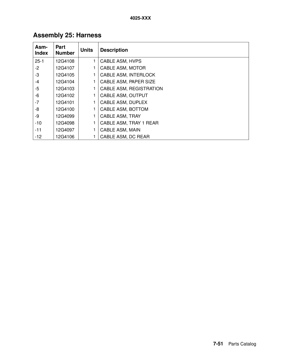 Lexmark W820 service manual Cable ASM, Hvps 