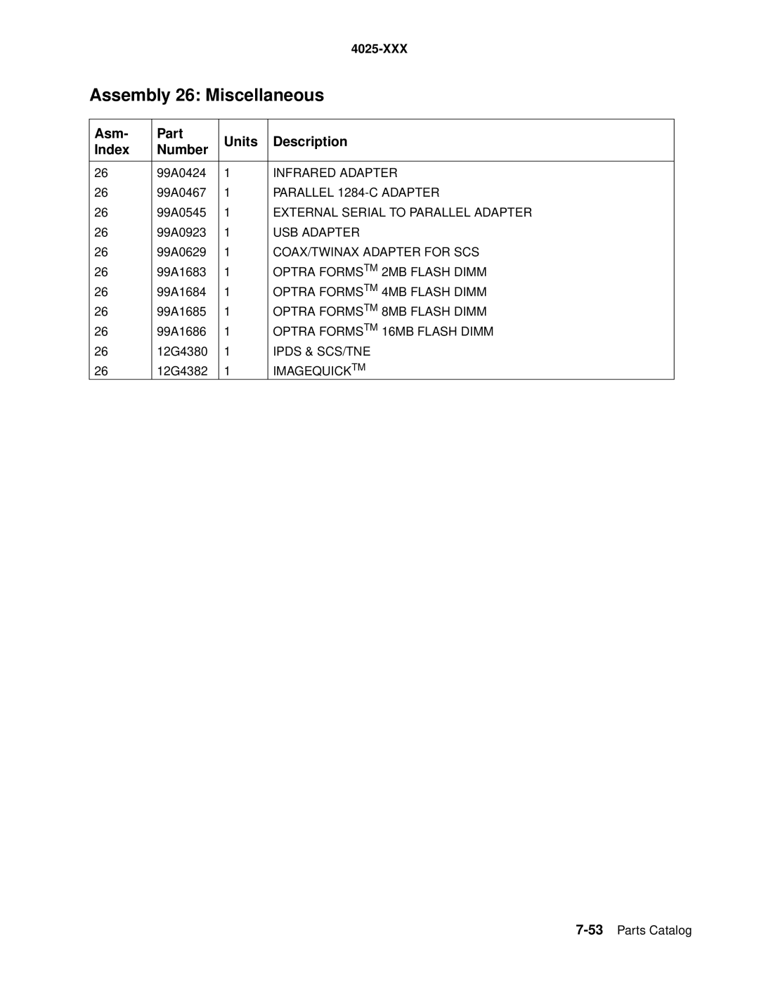 Lexmark W820 service manual Infrared Adapter 