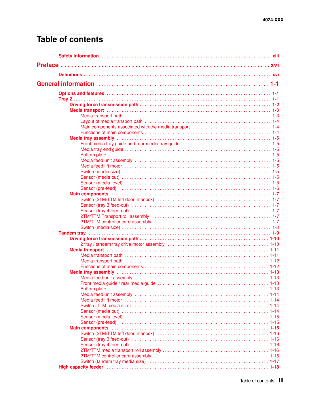 Lexmark W840 manual Table of contents 