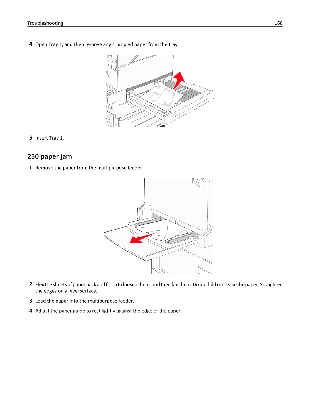 Lexmark W850 manual Paper jam 