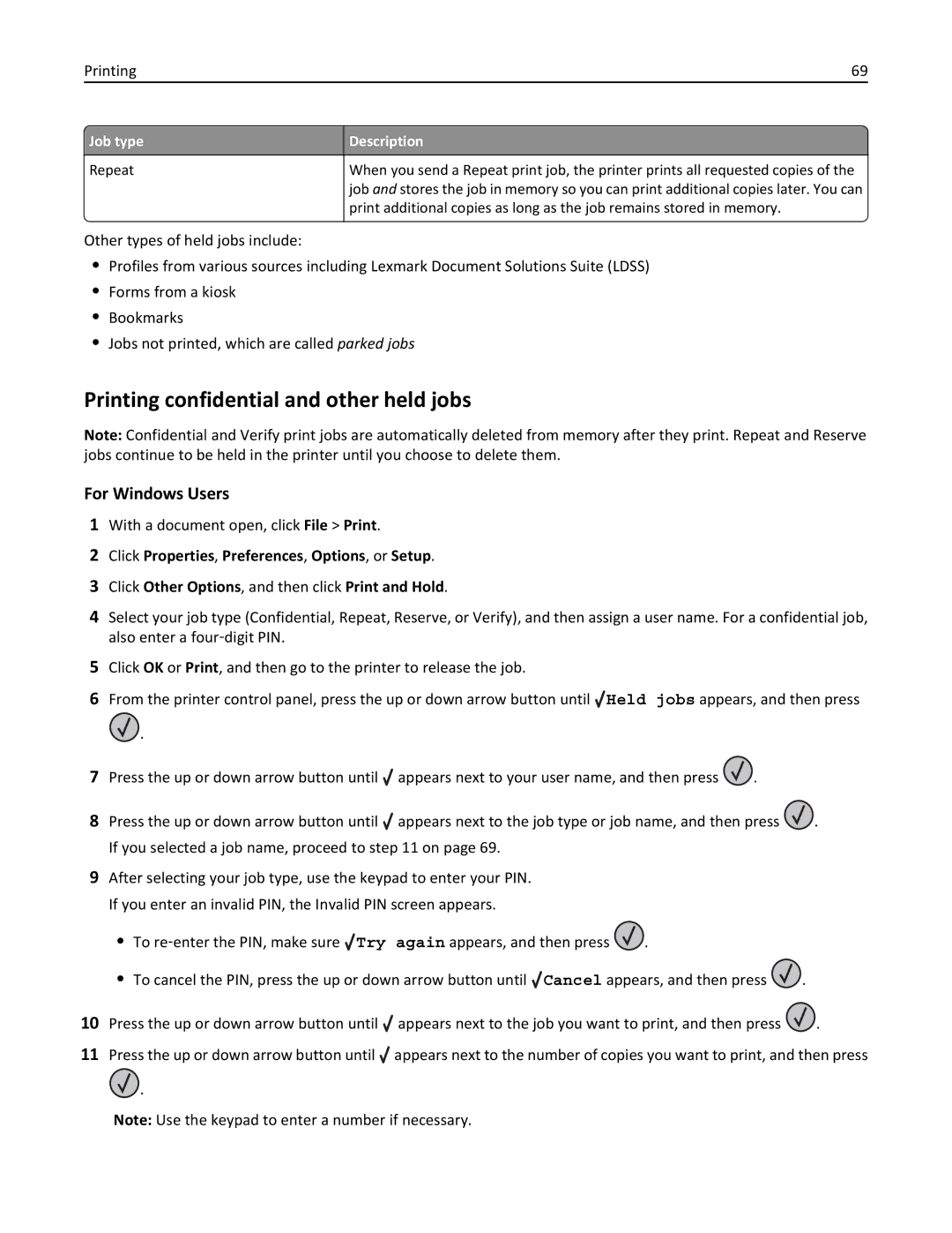 Lexmark W850 manual Printing confidential and other held jobs, With a document open, click File Print 