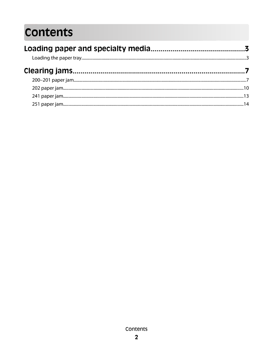 Lexmark X203N, X204N manual Contents 