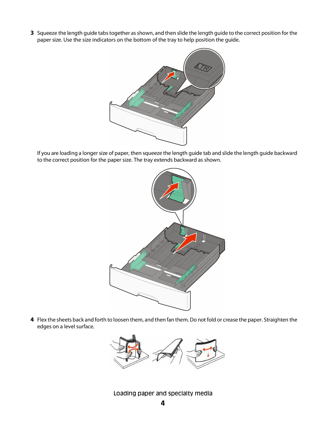 Lexmark X203N, X204N manual Loading paper and specialty media 