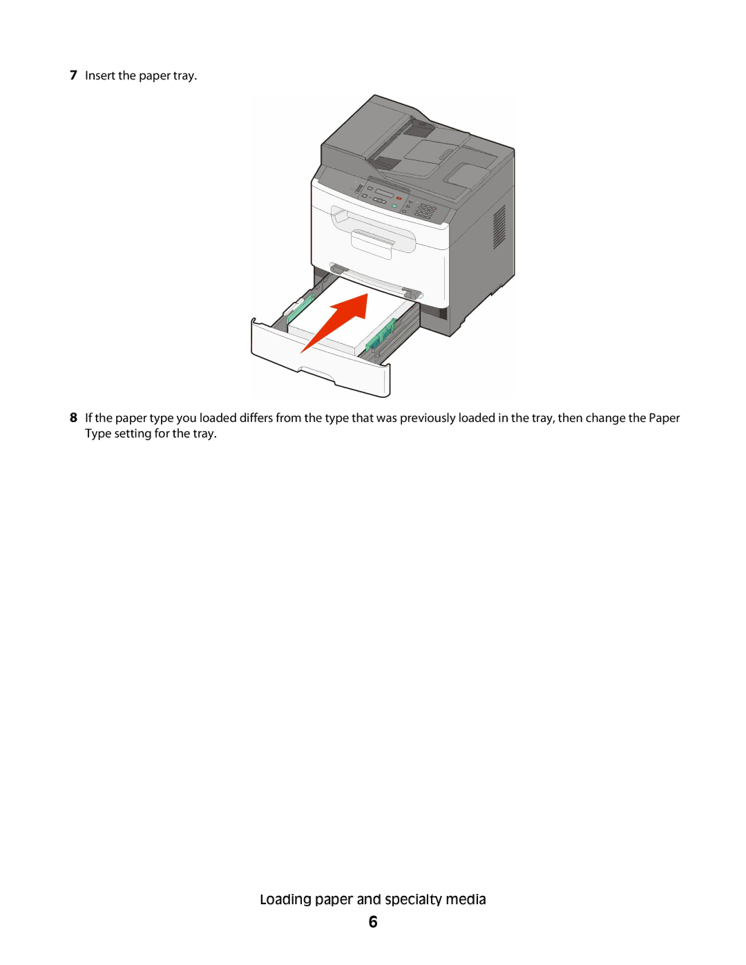 Lexmark X203N, X204N manual Loading paper and specialty media 