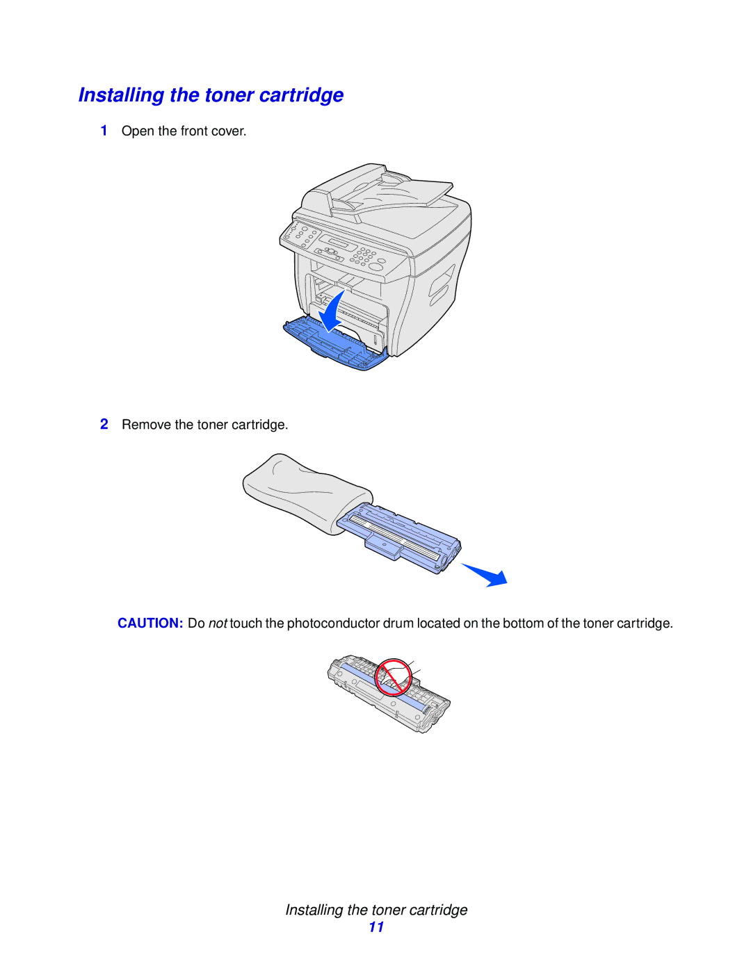 Lexmark X215 MFP manual Installing the toner cartridge 