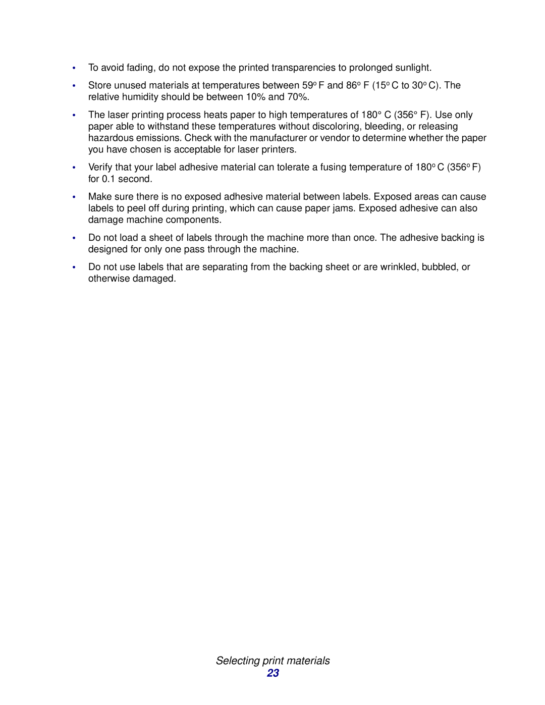 Lexmark X215 MFP manual Selecting print materials 