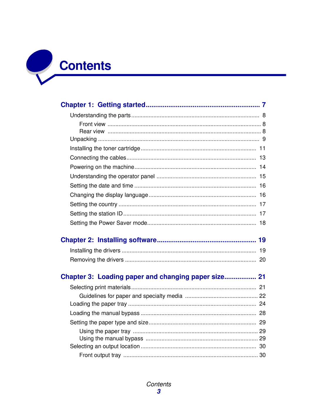 Lexmark X215 MFP manual Contents 