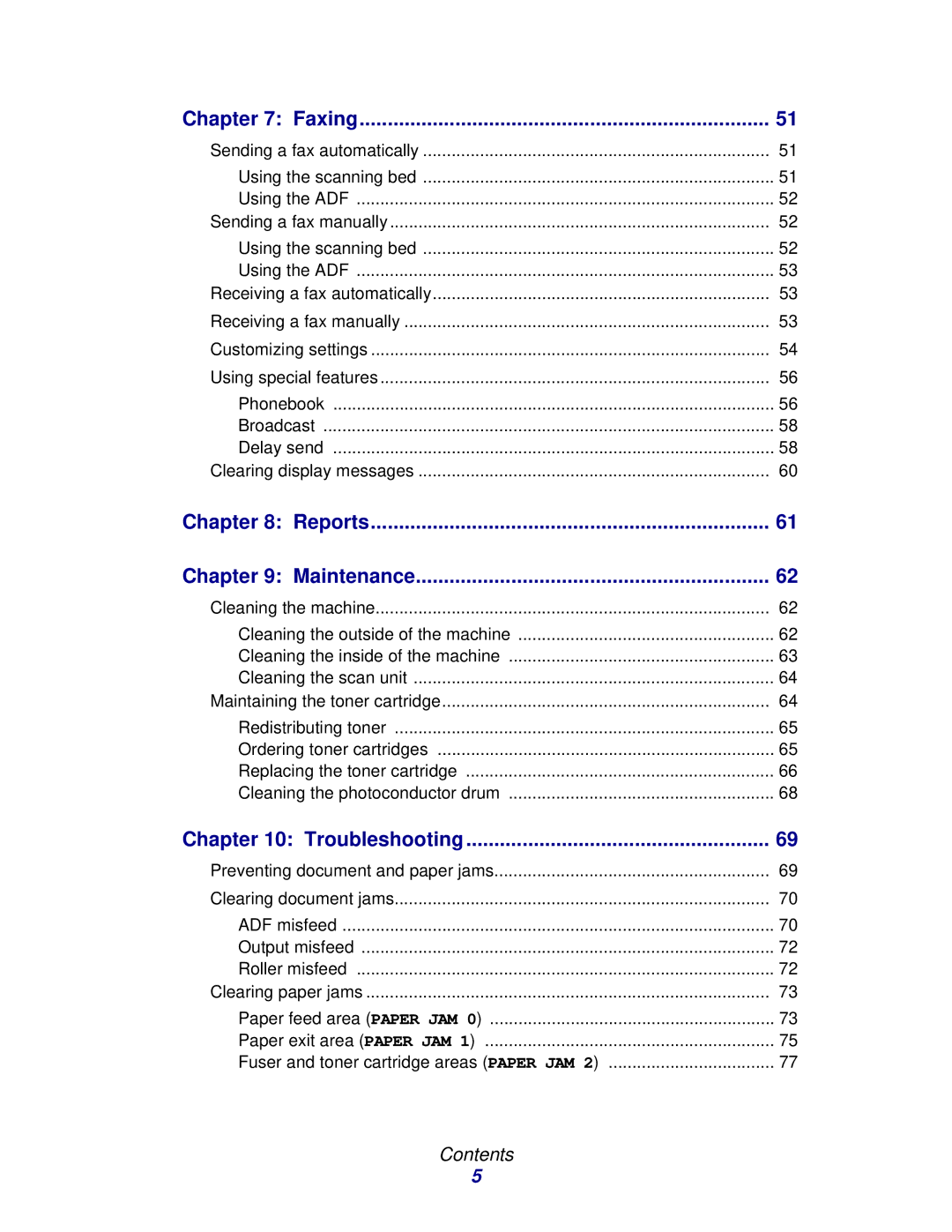 Lexmark X215 MFP manual Maintenance 