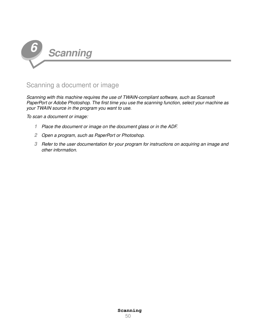 Lexmark X215 MFP manual Scanning a document or image 