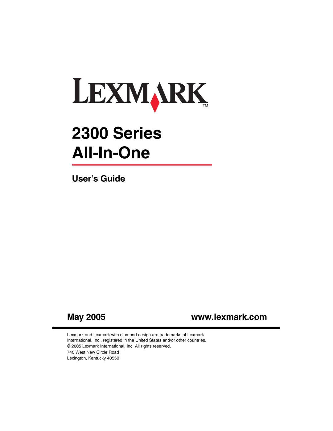 Lexmark X2300 Series manual Series All-In-One 