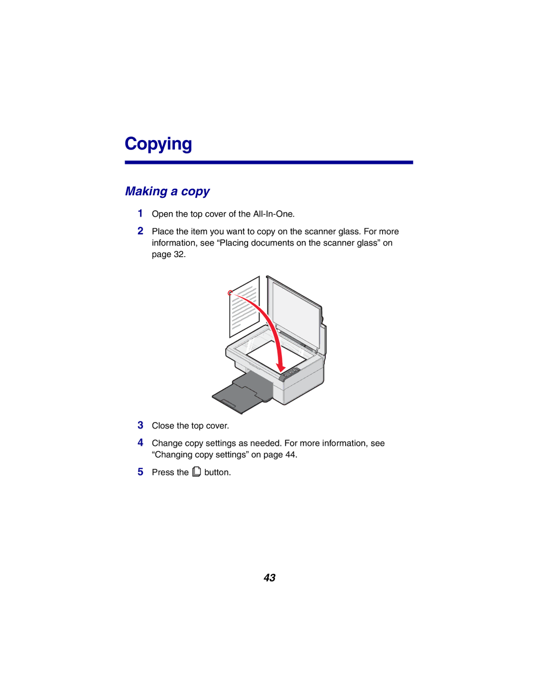 Lexmark X2300 Series manual Copying, Making a copy 