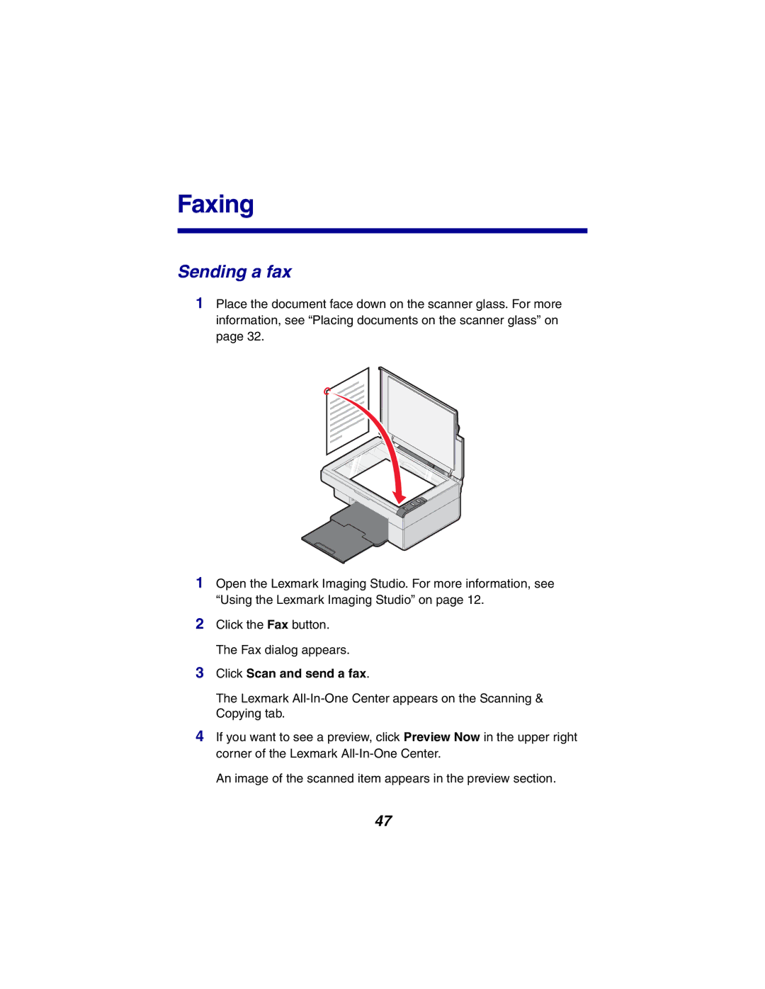 Lexmark X2300 Series manual Faxing, Sending a fax 