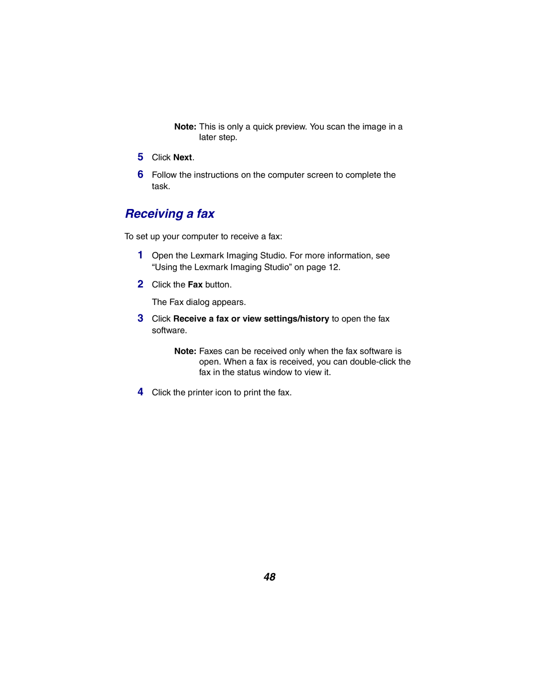 Lexmark X2300 Series manual Receiving a fax 