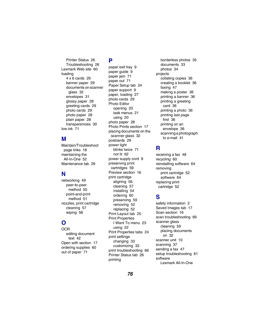 Lexmark X2300 Series manual Maintain/Troubleshoot page links 