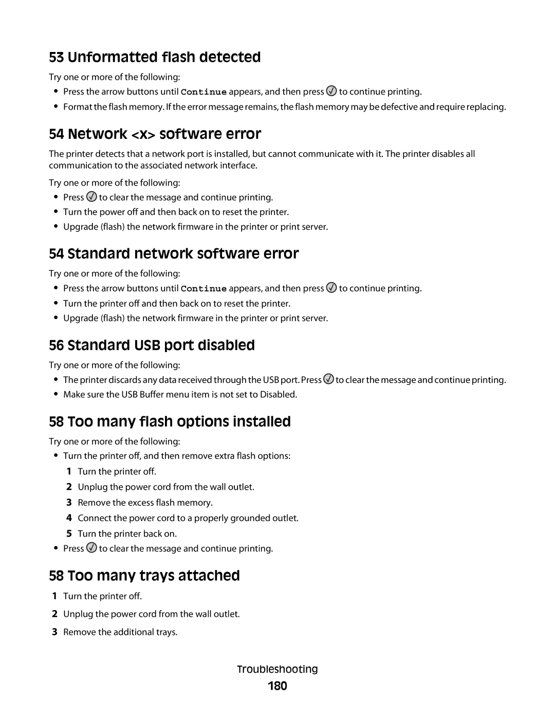 Lexmark X363dn, d02, gd2, gd1, dn1, dn2 Unformatted flash detected, Network x software error, Standard network software error 