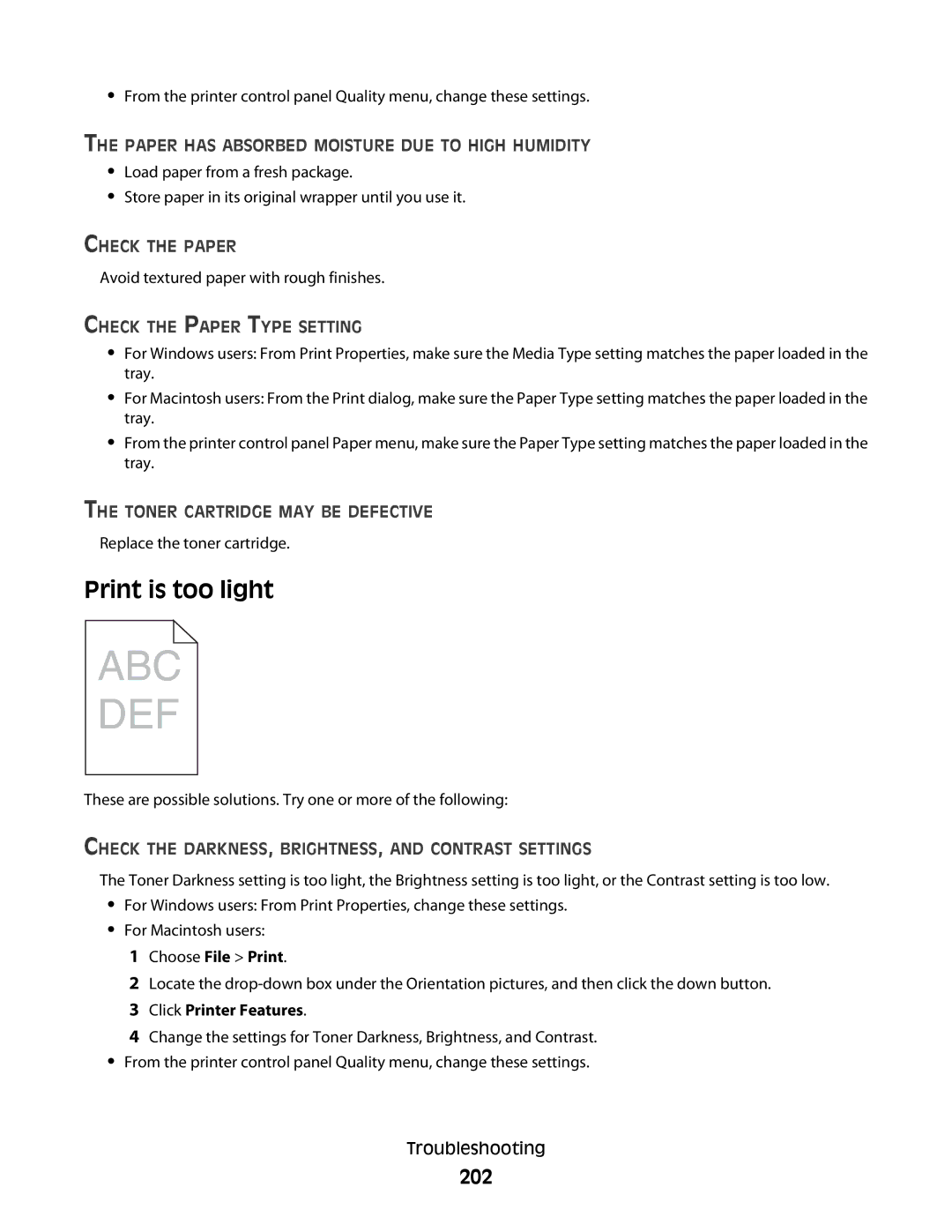 Lexmark gd2, X363dn, d02, gd1, dn1, dn2, d01, 4549, 7013, 4564, 43W, 436 Print is too light, 202, Toner Cartridge MAY be Defective 