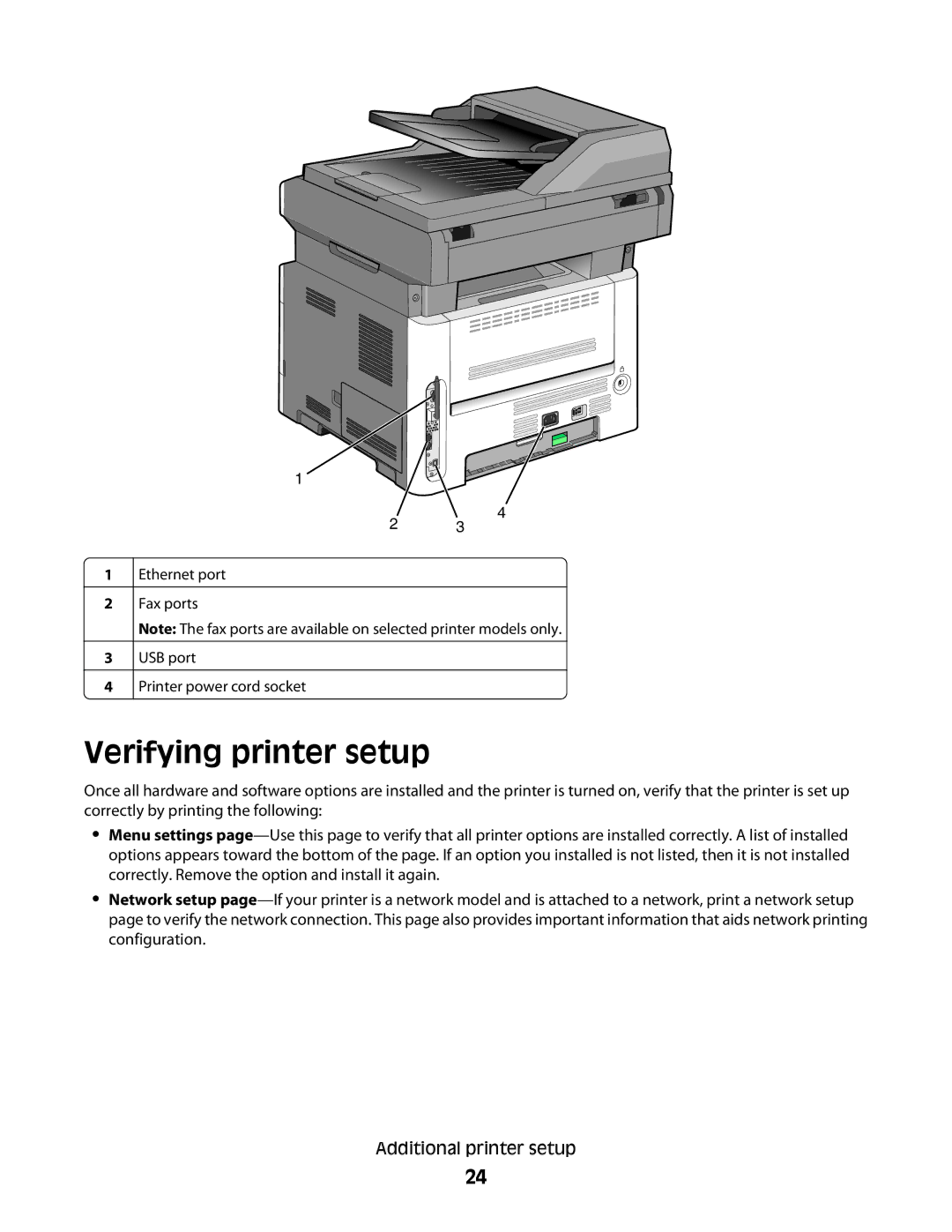 Lexmark dn1, X363dn, d02, gd2, gd1, dn2, d01, 4549, 7013, 4564, 43W, 436, 13B0633, 231, 432, 13B0503, 13B4058, 235 Verifying printer setup 