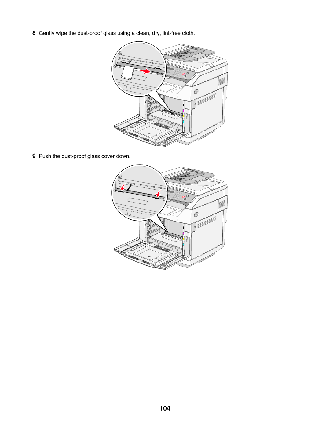 Lexmark X500n, X502N manual 104 