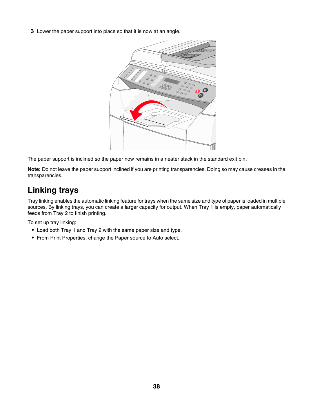 Lexmark X500n, X502N manual Linking trays 