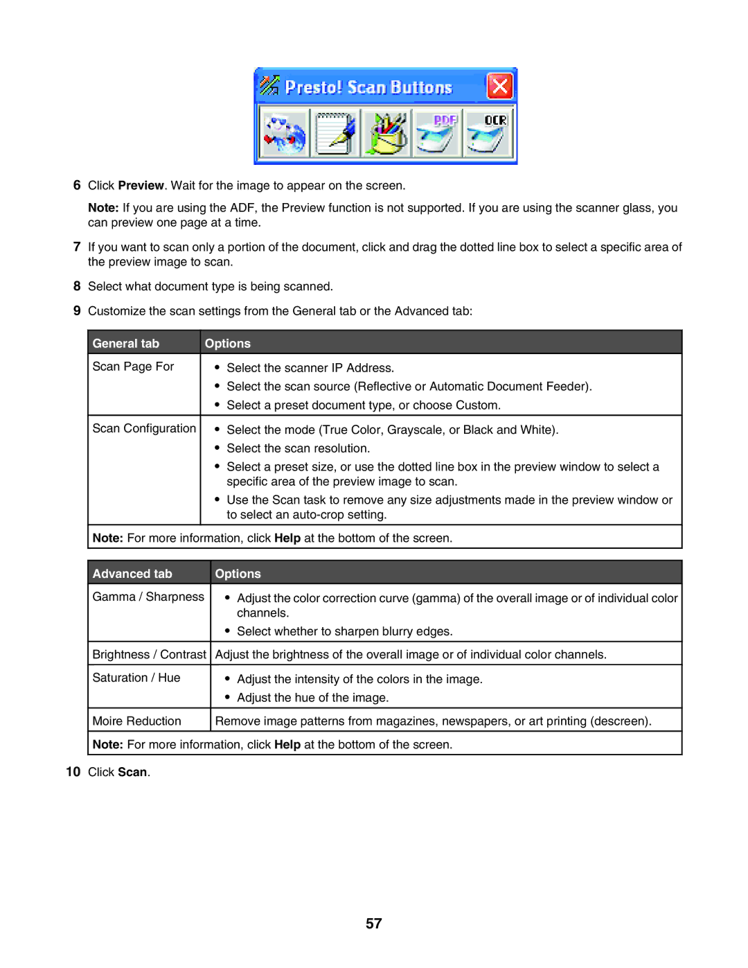 Lexmark X502N, X500n manual General tab 