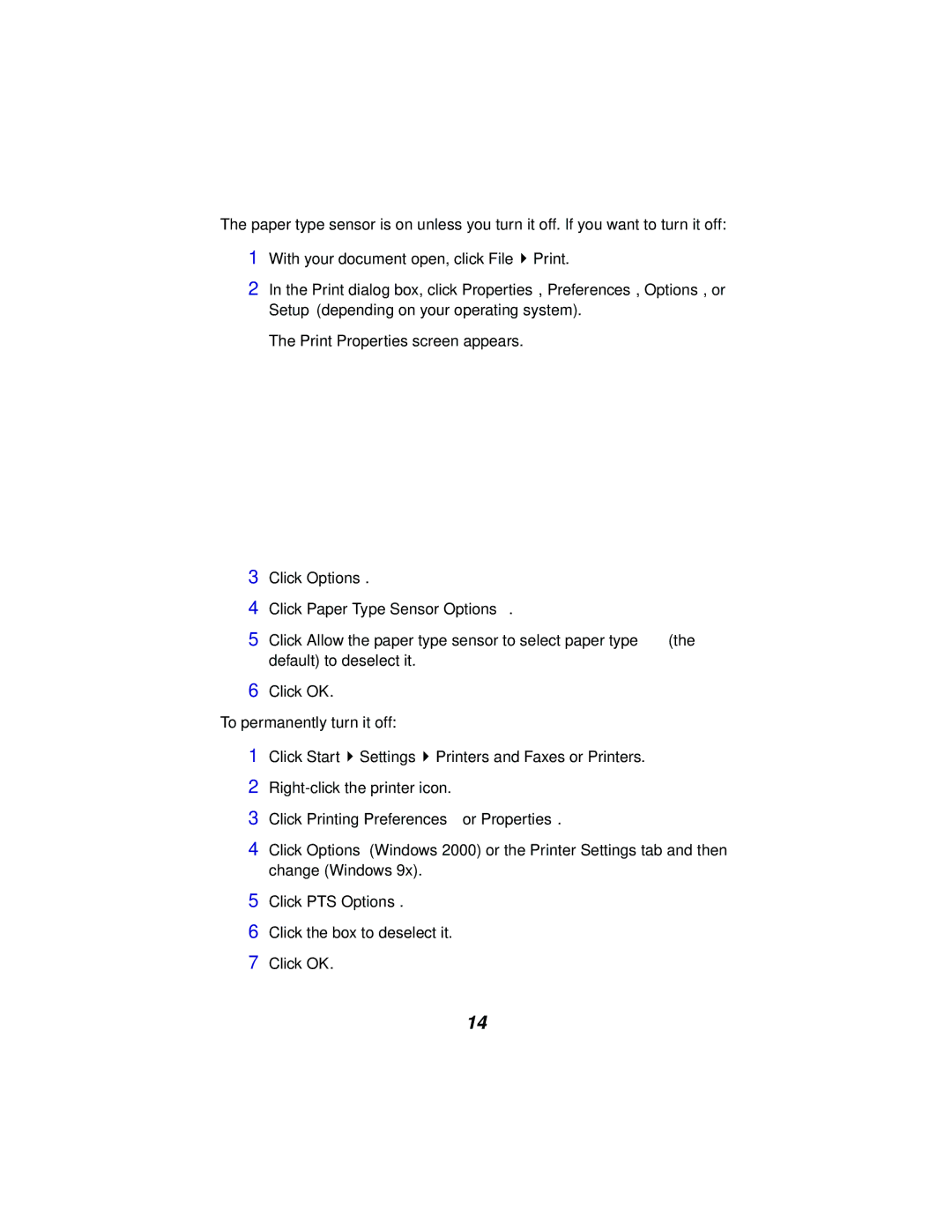 Lexmark x5100 manual Click Printing Preferences or Properties 