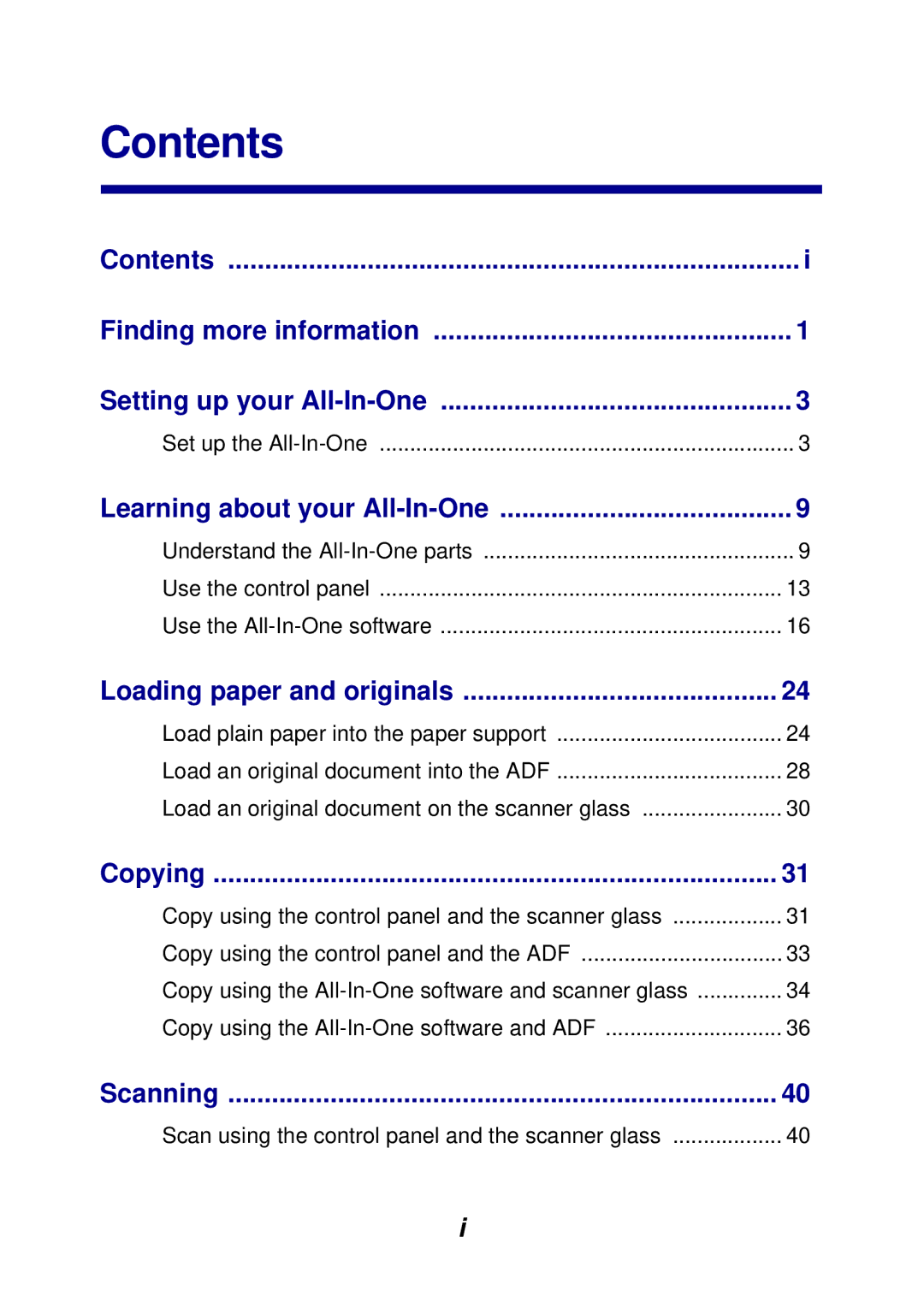 Lexmark X6100 manual Contents 