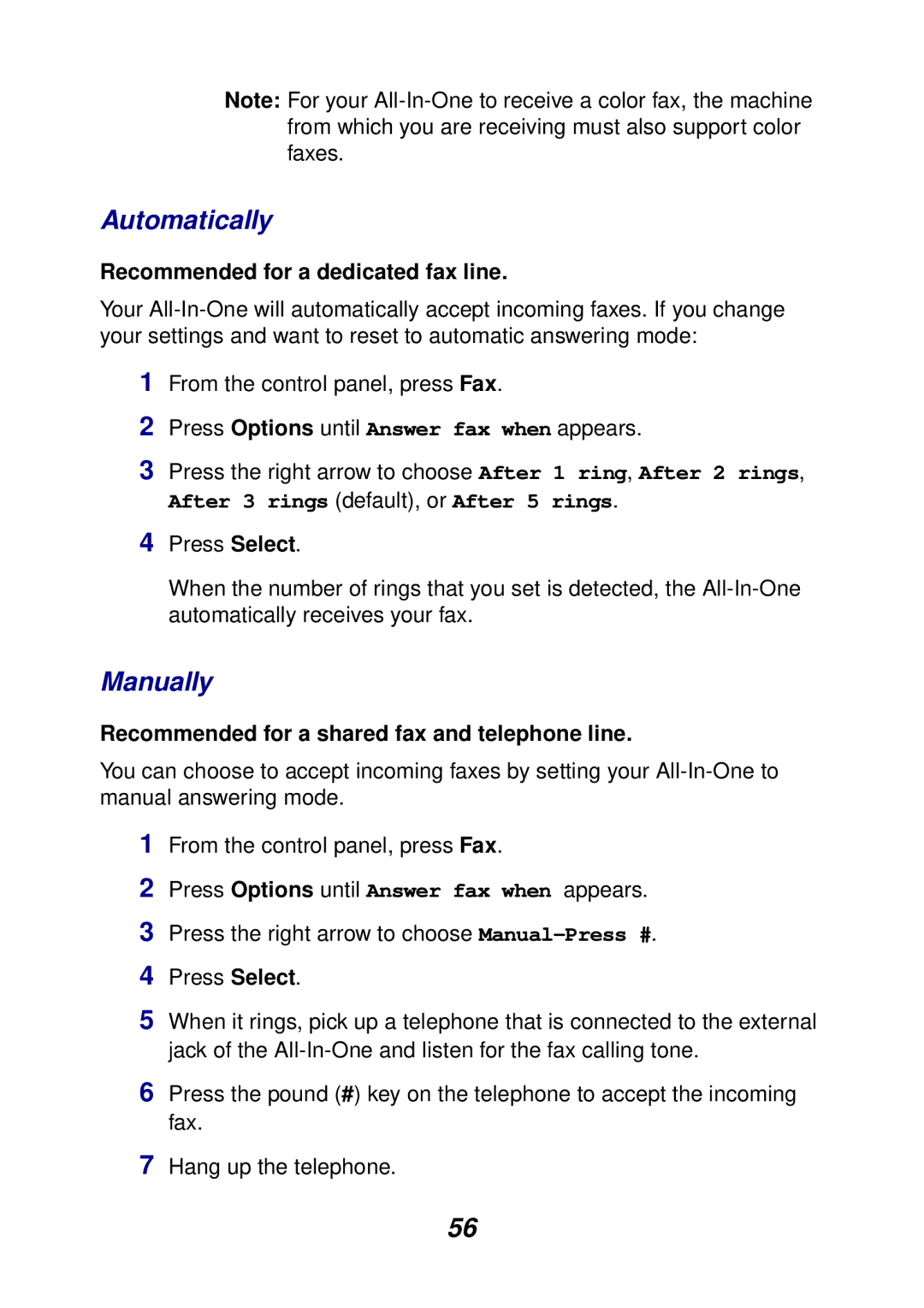 Lexmark X6100 manual Automatically, Manually 