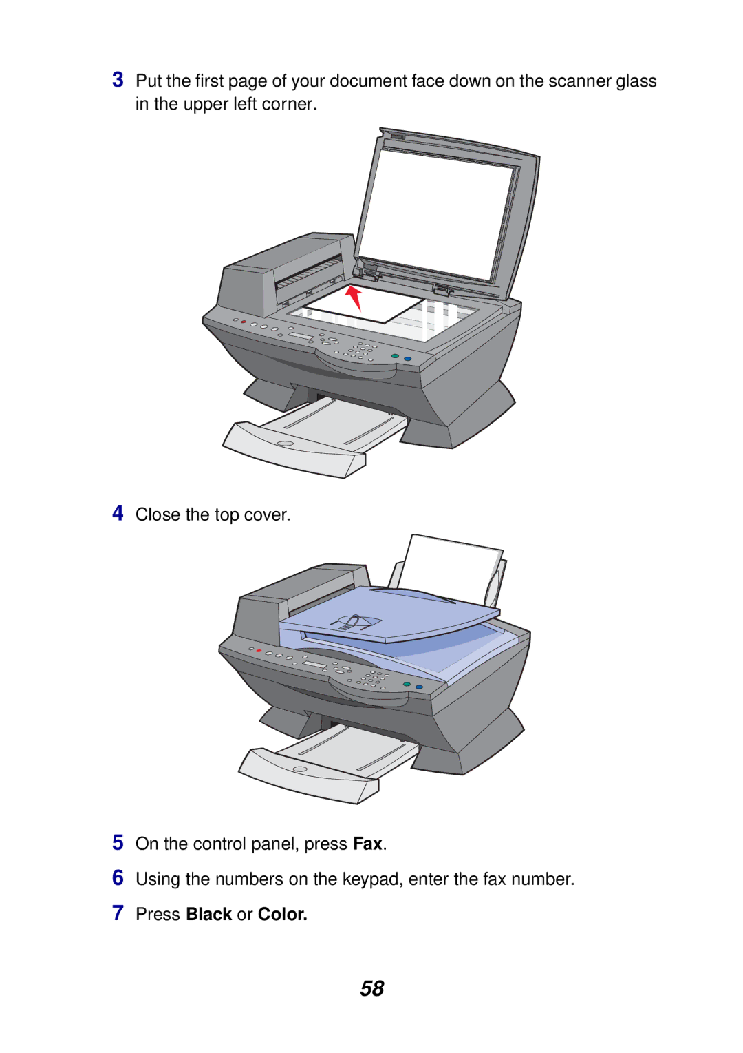 Lexmark X6100 manual Press Black or Color 