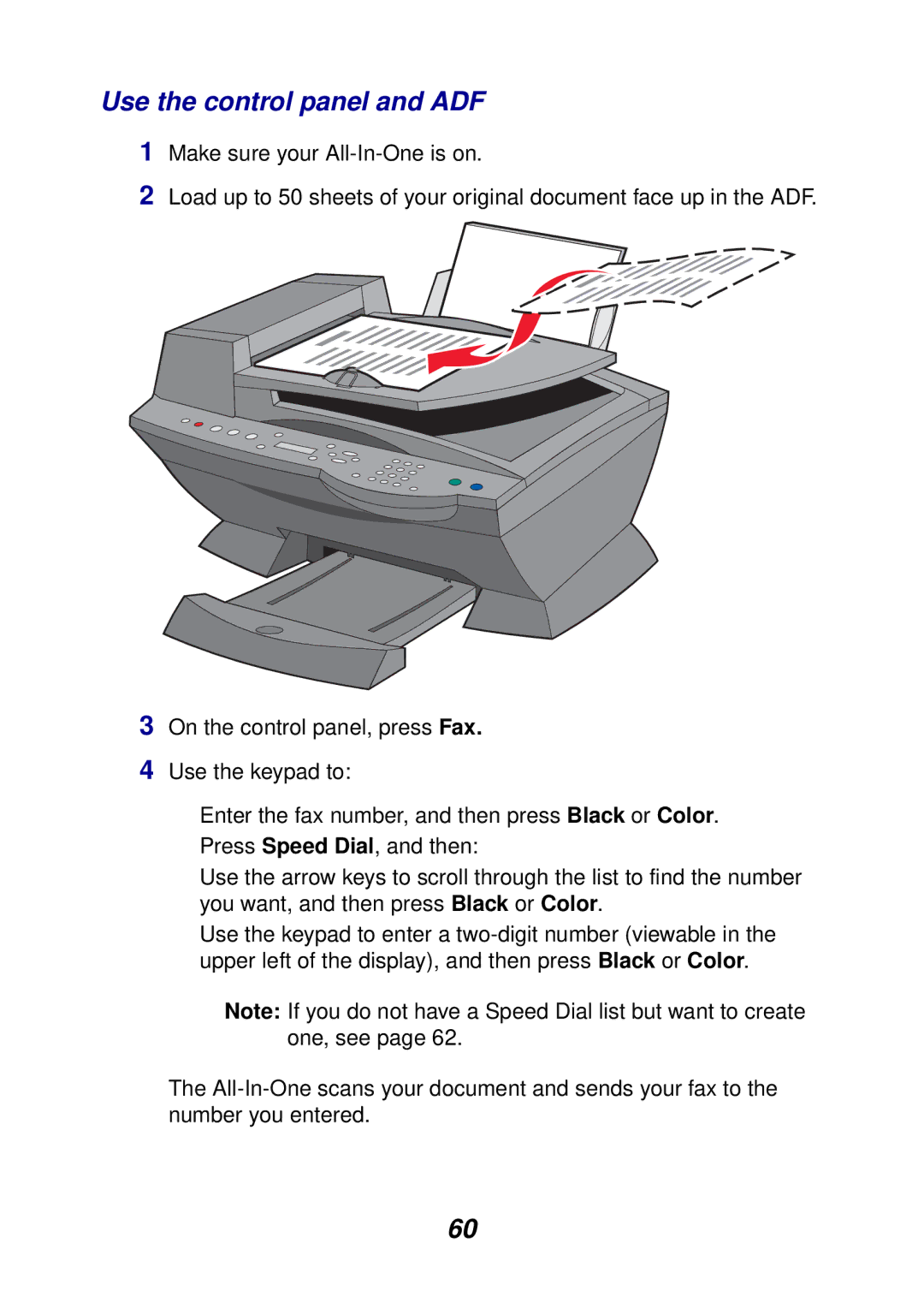 Lexmark X6100 manual Use the control panel and ADF 