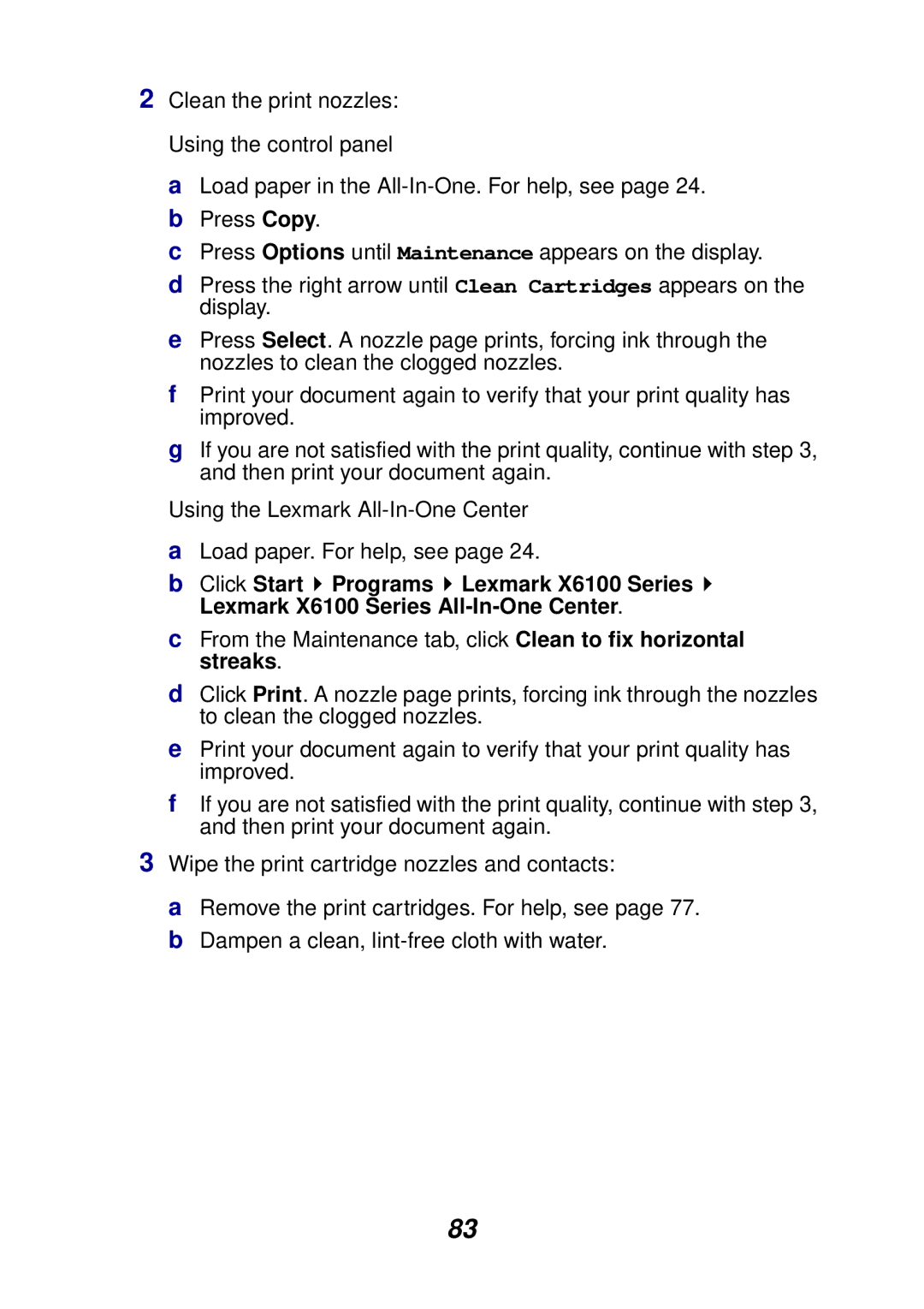 Lexmark X6100 manual 