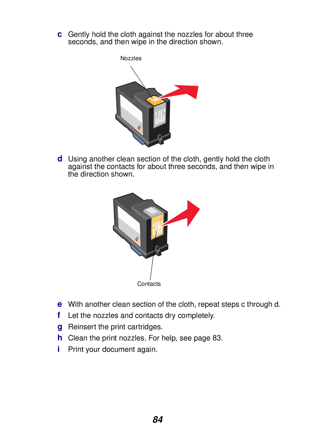 Lexmark X6100 manual Nozzles 