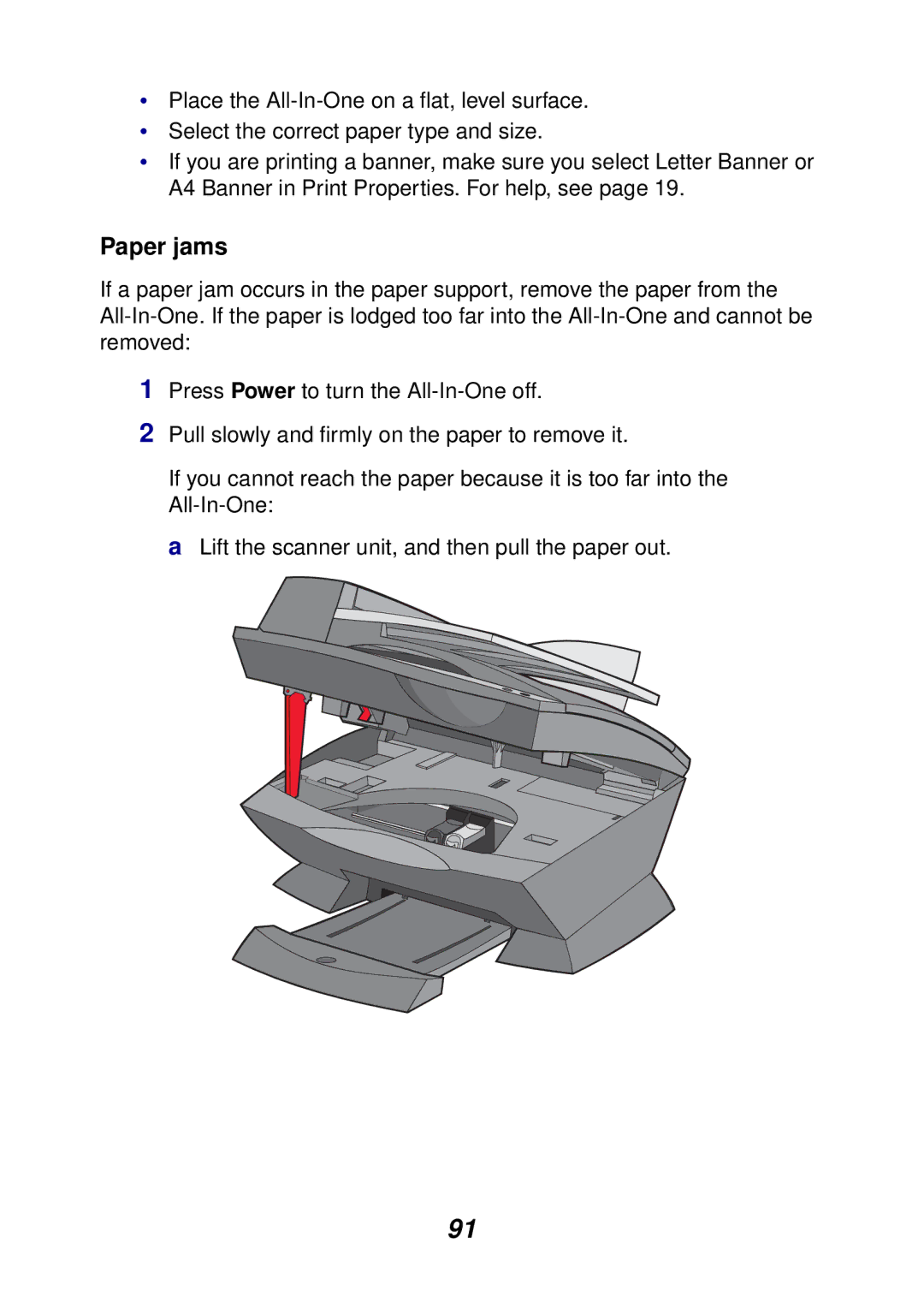 Lexmark X6100 manual Paper jams 