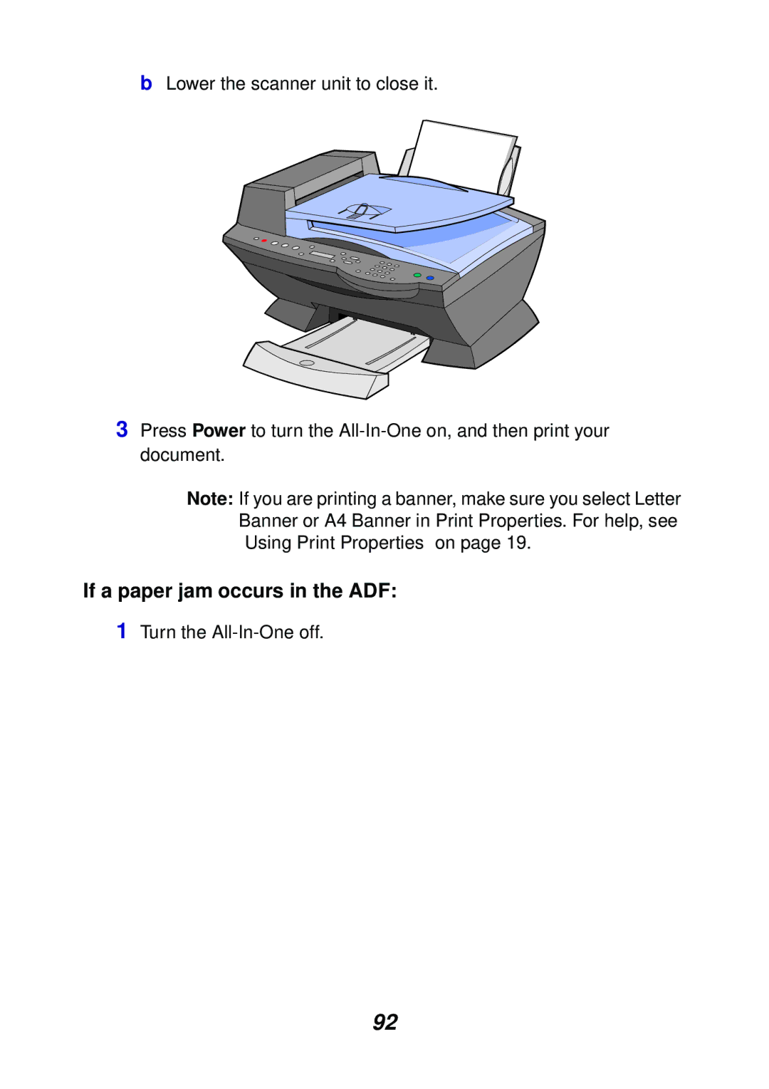 Lexmark X6100 manual If a paper jam occurs in the ADF 