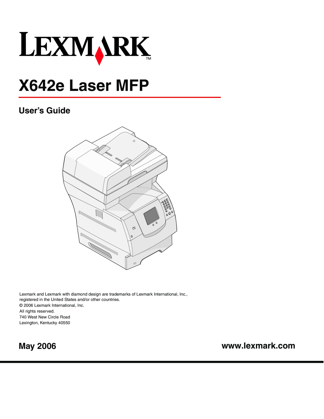 Lexmark manual X642e Laser MFP, User’s Guide 