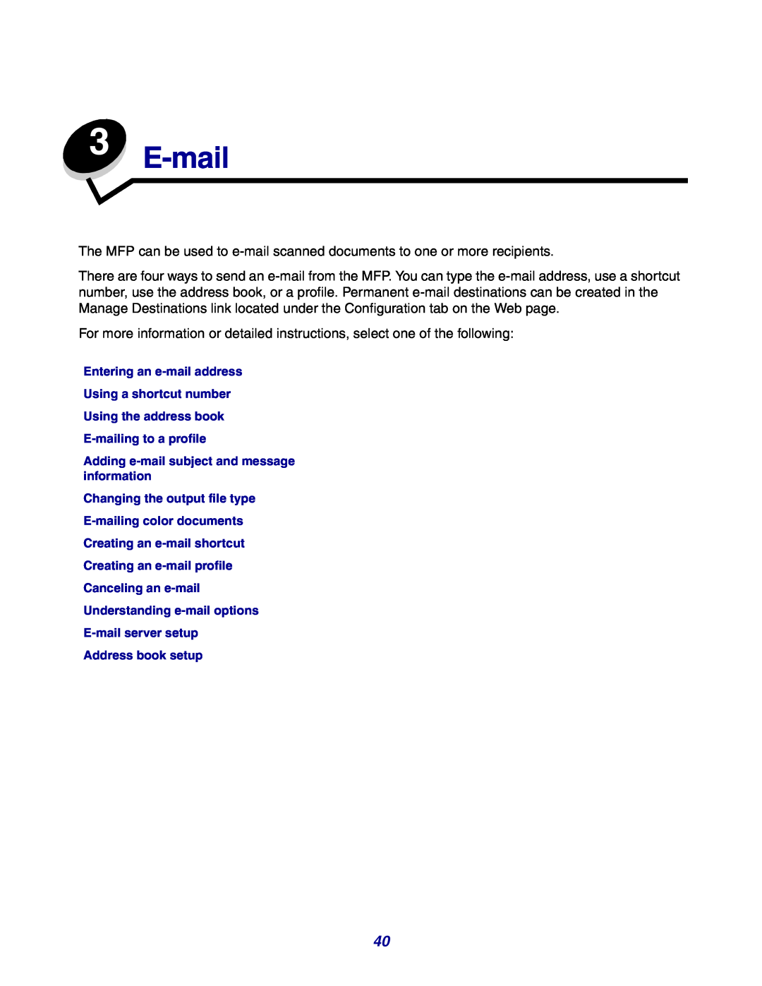 Lexmark X642e manual E-mail 