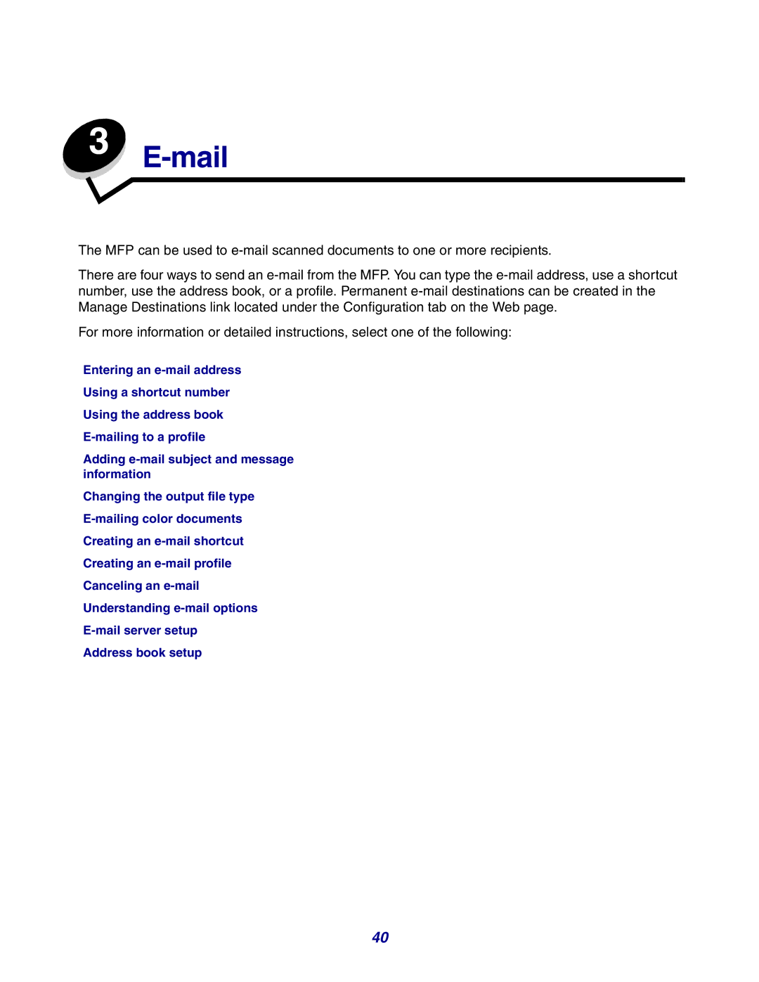 Lexmark X642e manual Mail 