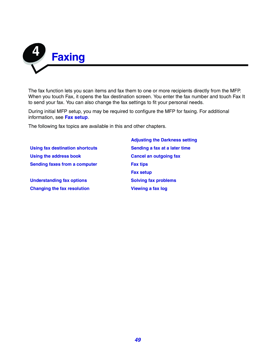 Lexmark X642e manual Faxing 