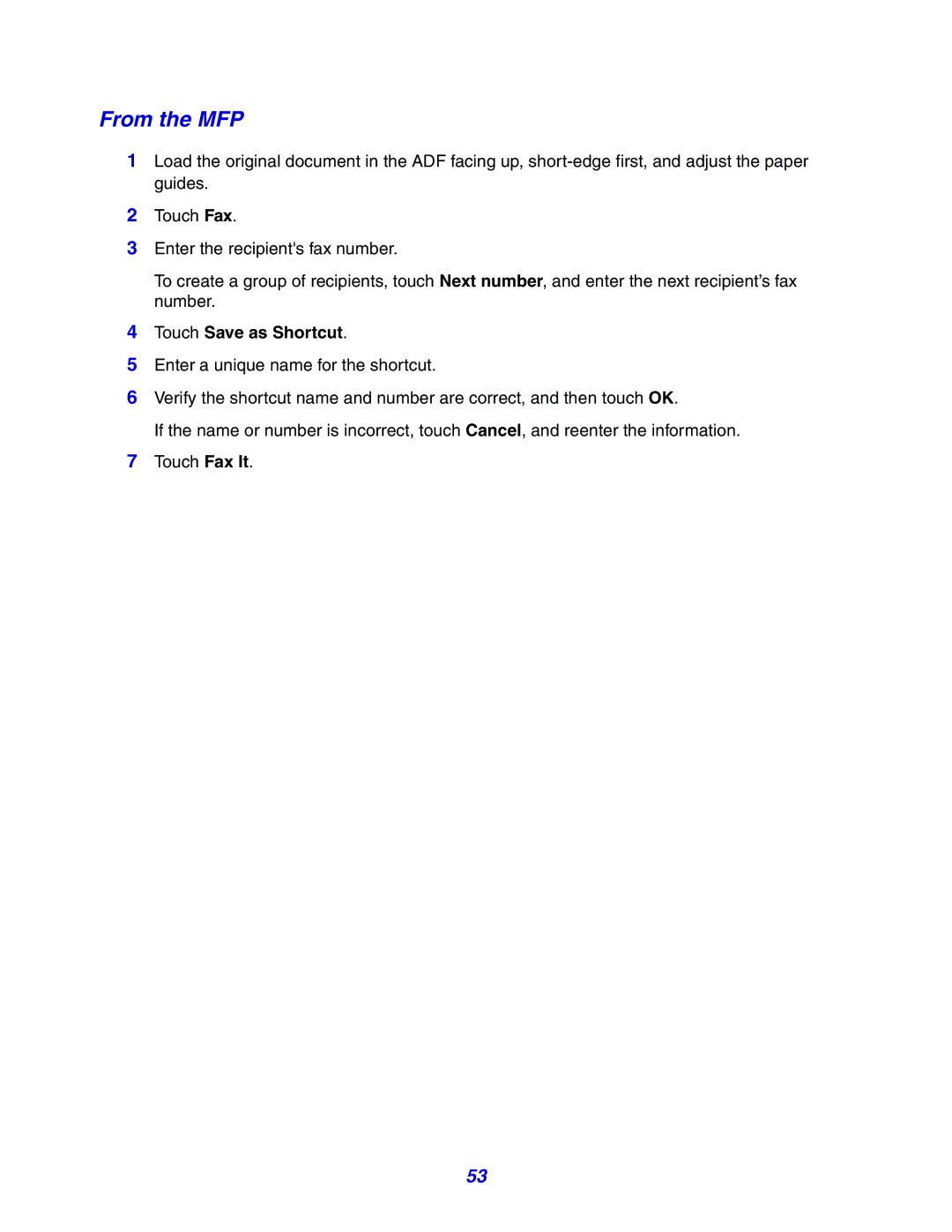 Lexmark X642e manual From the MFP 