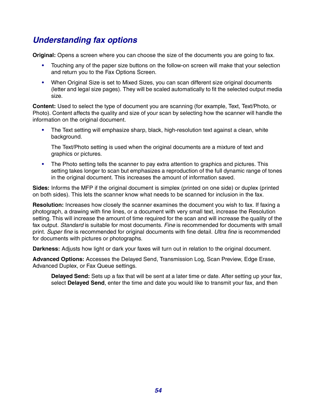 Lexmark X642e manual Understanding fax options 