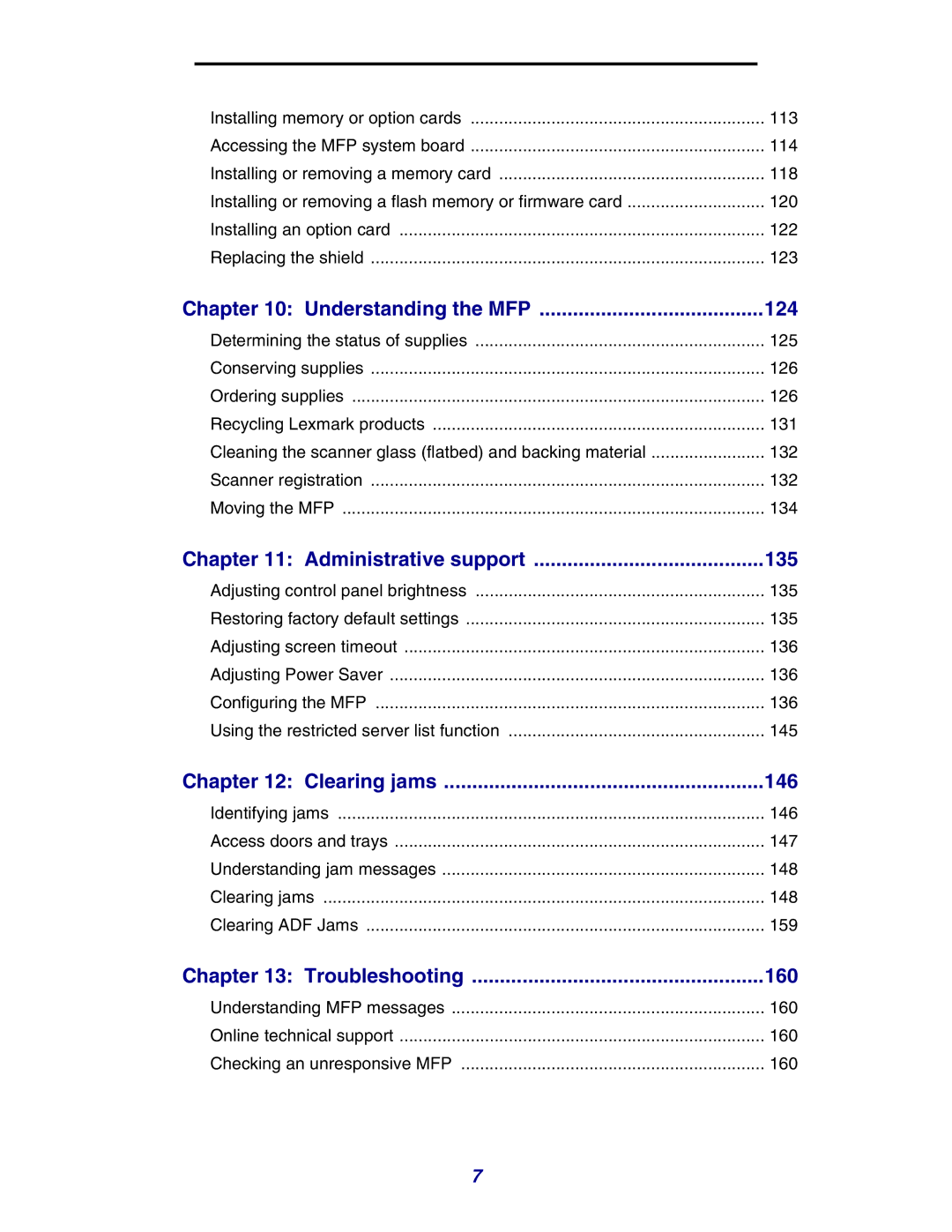 Lexmark X642e manual Understanding the MFP 124 