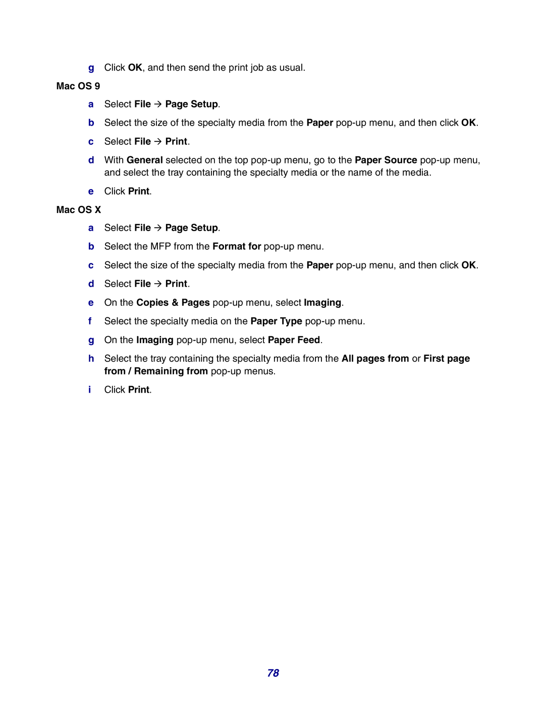 Lexmark X642e manual Mac OS Select File Æ Page Setup, Select File Æ Print 