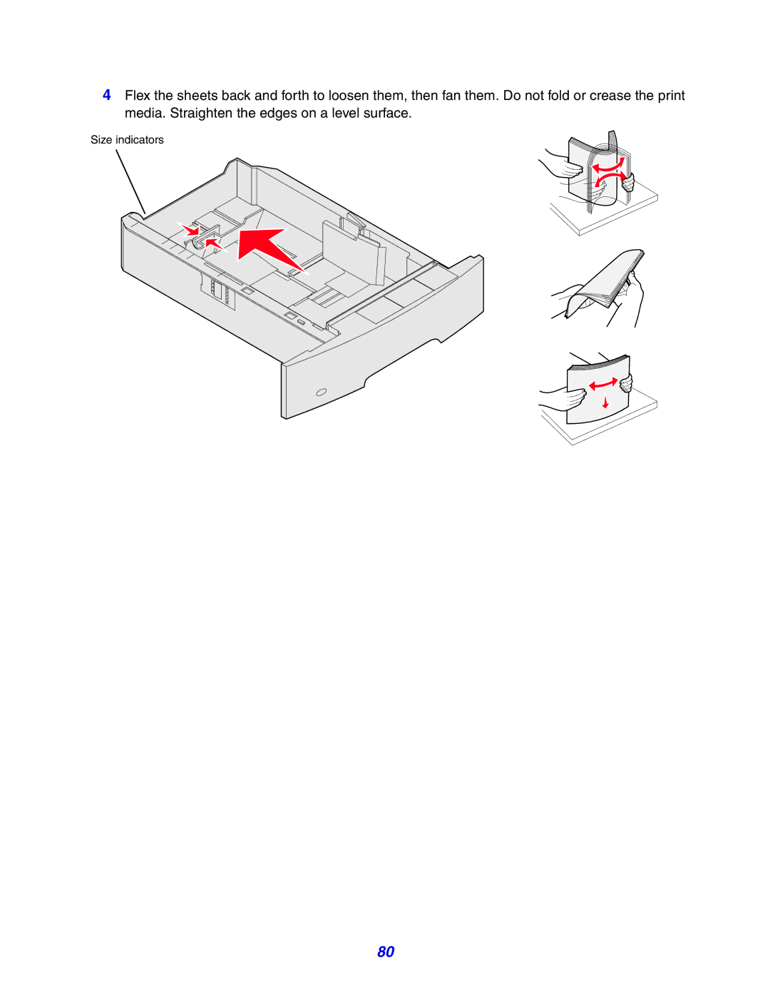 Lexmark X642e manual Size indicators 